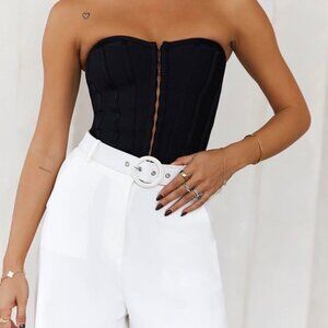 Hello Molly Exposure Bandage Strapless Corset Top Black